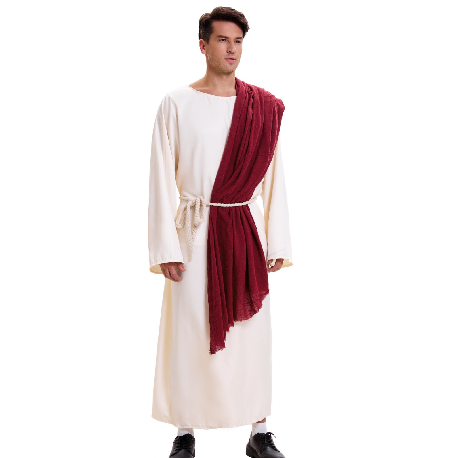 Mens Halloween Retro Arabian Robe Middle Eastern Cosplay Shepherd Costume